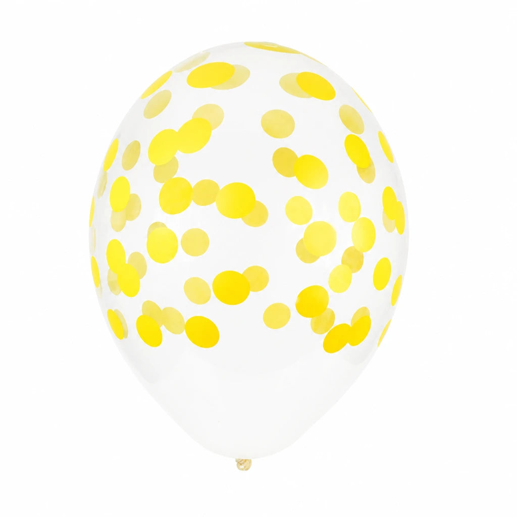 5 Palloncini GRANDE 30cm - coriandoli giallo