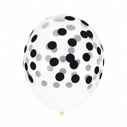 5 Palloncini GRANDE 30cm - coriandoli nero