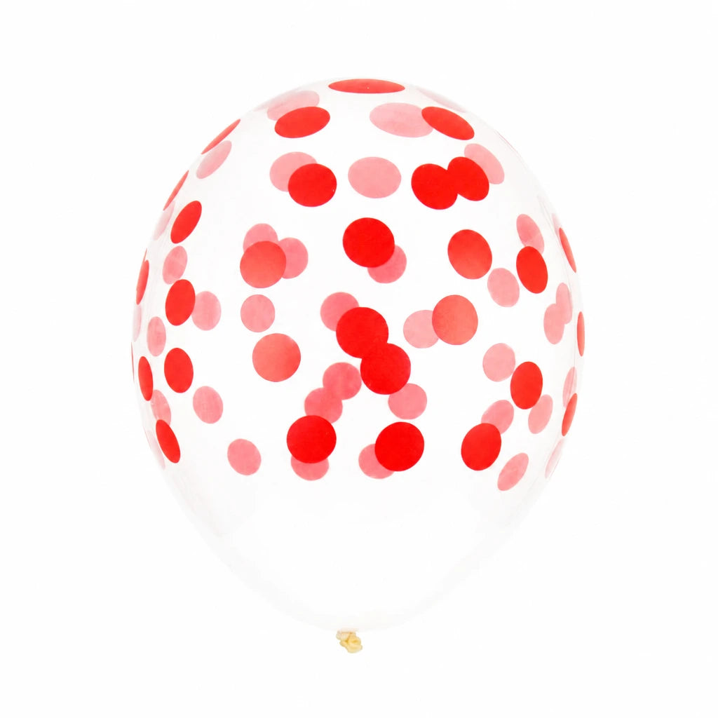 5 Palloncini GRANDE 30cm - coriandoli rossi
