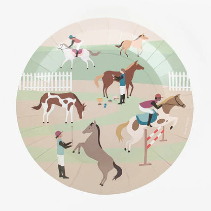 8 piatti in carta - Cavalli ed equitazione