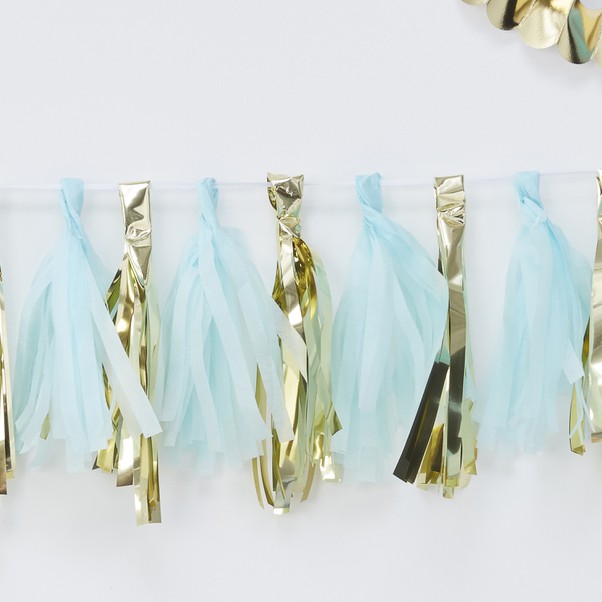 12 tassel decorativi - Azzurro e Oro