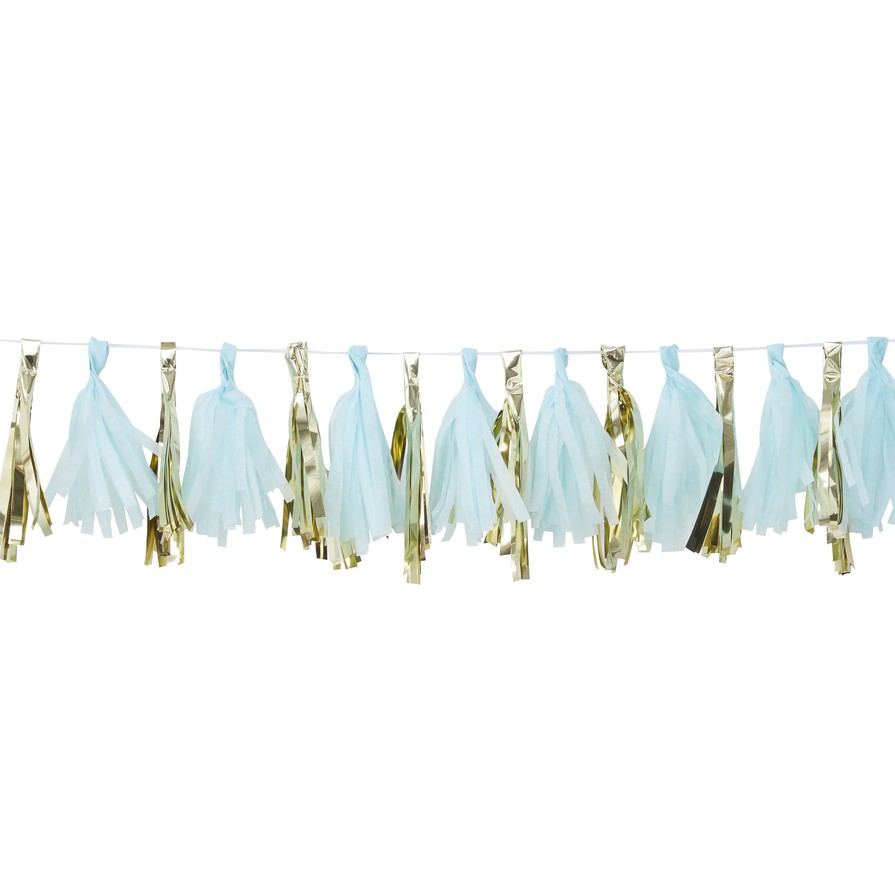 12 tassel decorativi - Azzurro e Oro