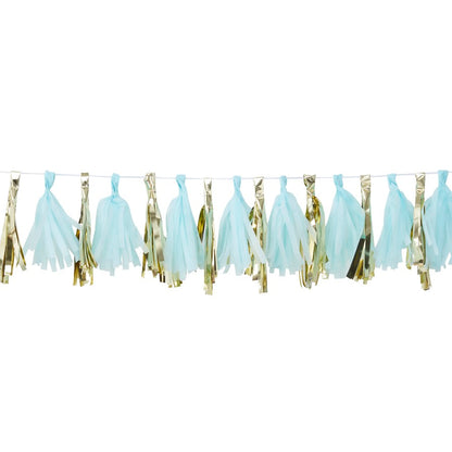 12 tassel decorativi - Azzurro e Oro