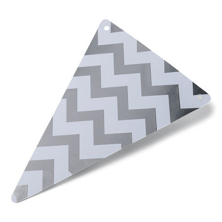 5 bandierine - chevron silver