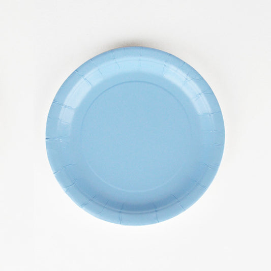 8 piatti in carta - azzurro baby