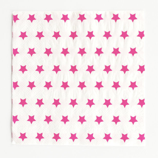 20 tovaglioli in carta – stelle rosa