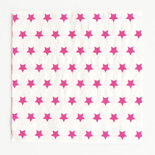 20 tovaglioli in carta – stelle rosa