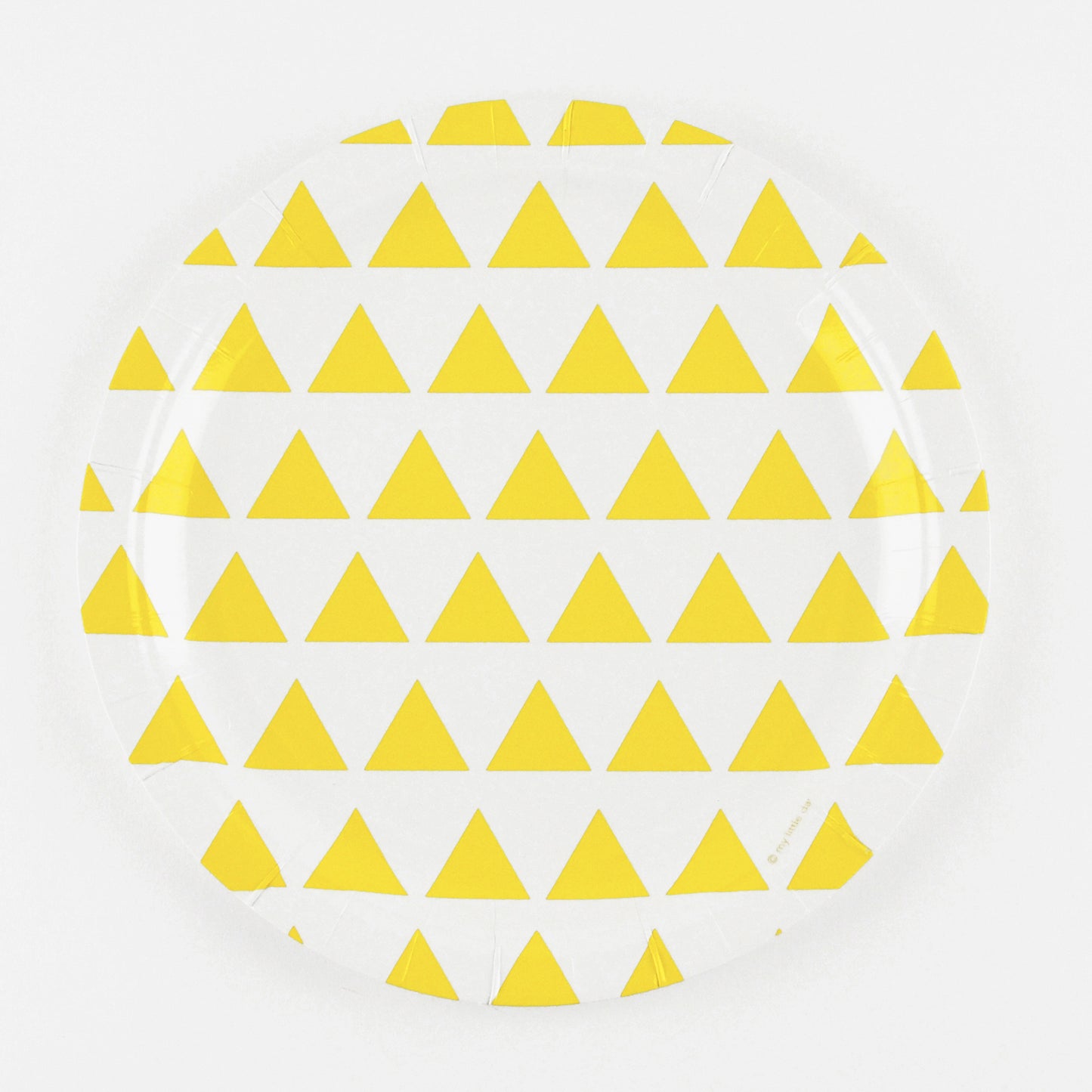 8 piatti in carta - rombi gialli