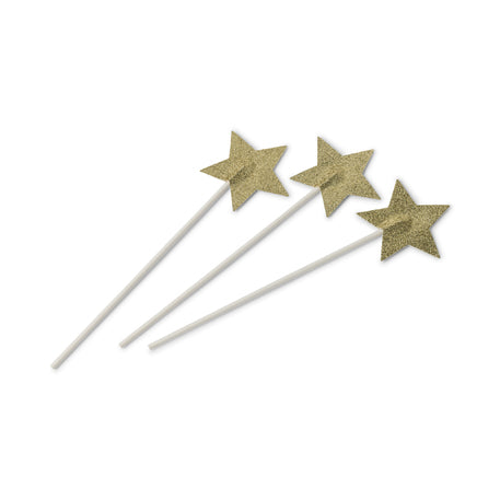 6 bacchette stella - glitter oro