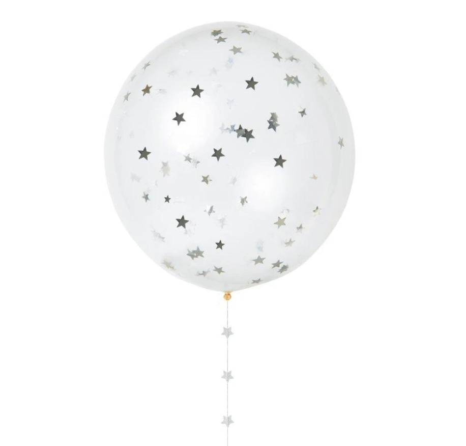 8 confetti balloons - argento