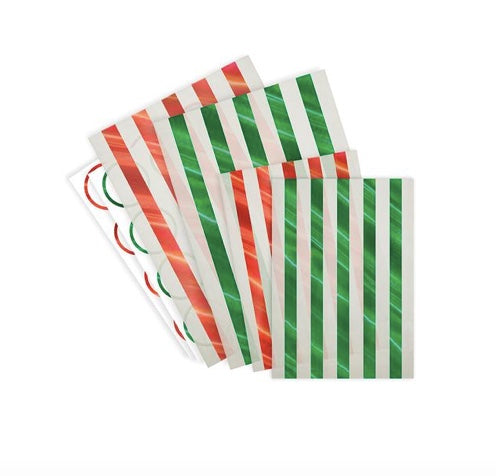 24 sacchettini in carta - rossi e verdi