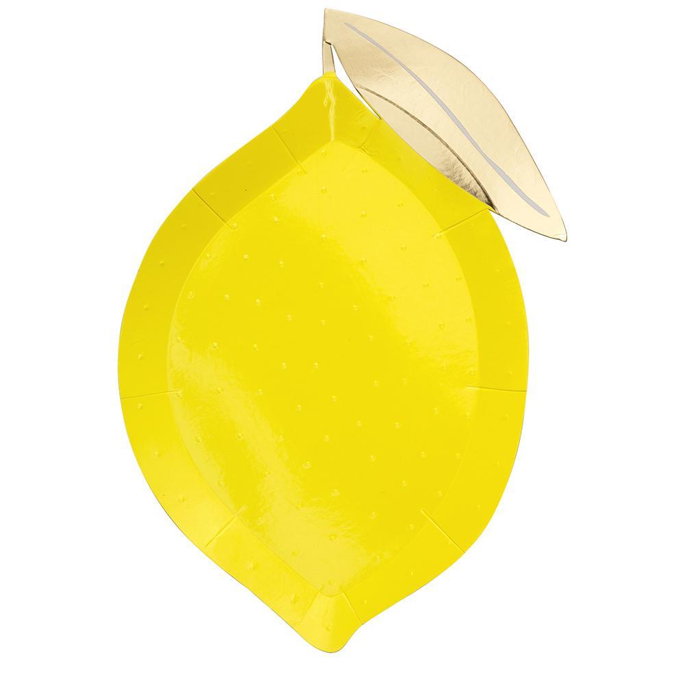 8 piatti in carta - sagoma limone