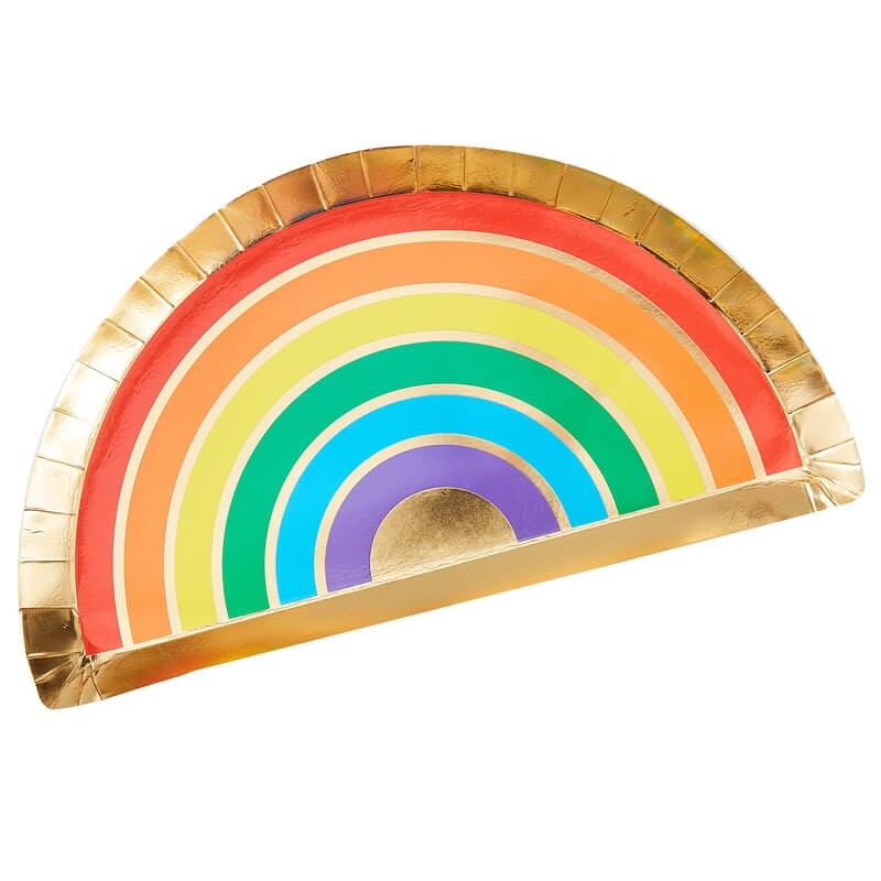 8 piatti in carta - arcobaleno