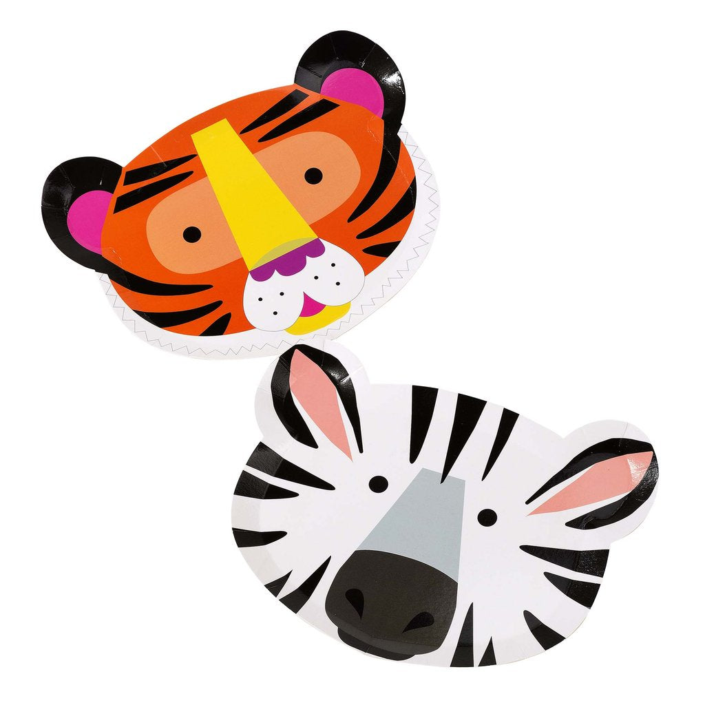 12 piatti in carta - safari faces