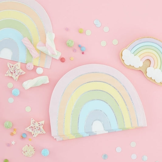 16 tovaglioli in carta – arcobaleno pastello