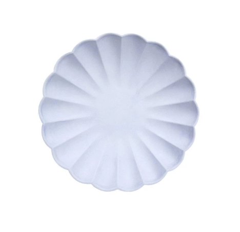 8 piattini in carta - 100% ecologici - azzurro baby