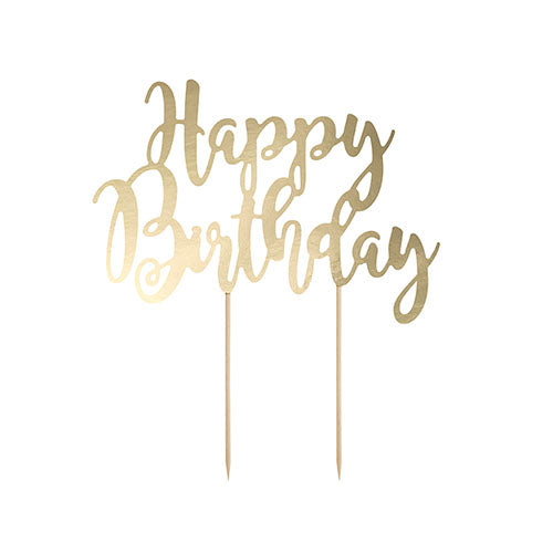 Cake Topper - Happy Birthday oro