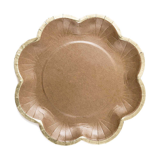 12 piattini in carta - fiore avana