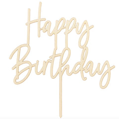 Cake Topper in legno - Happy Birthday