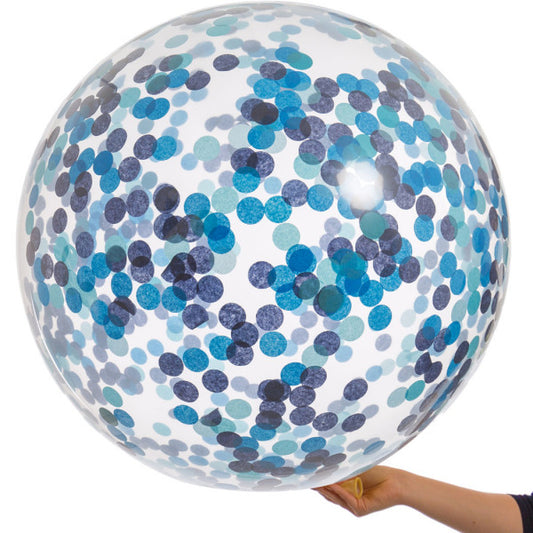 palloncino gigante - coriandoli blu