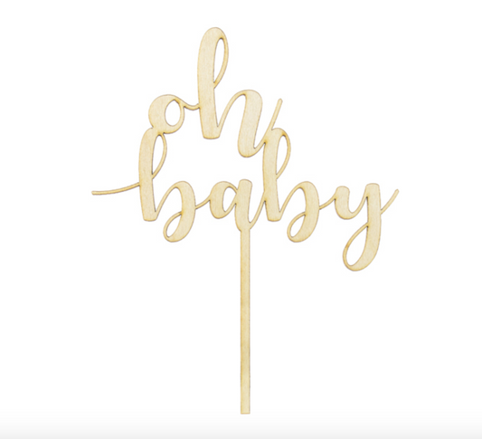 Cake Topper in legno - Oh Baby