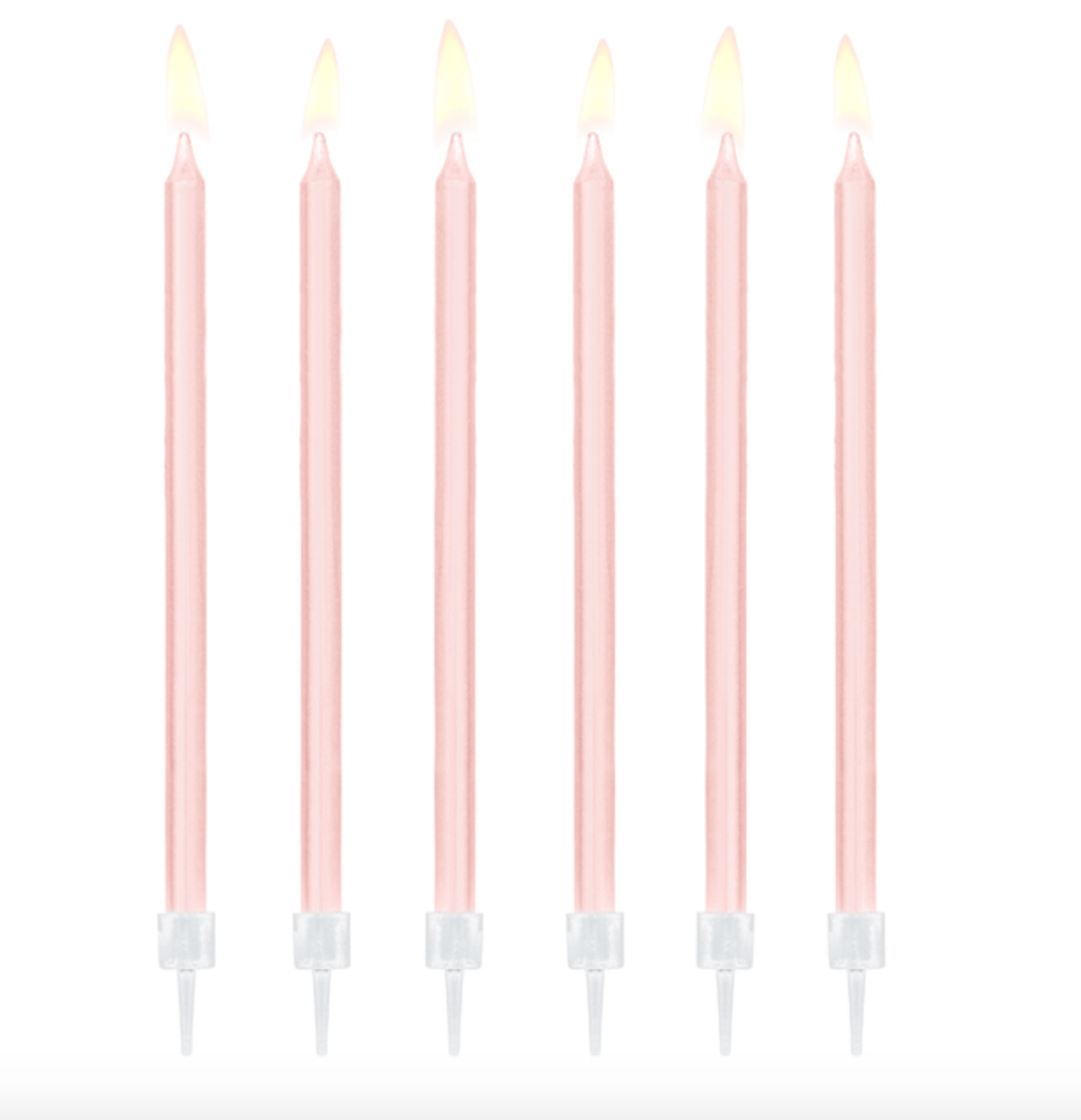 12 candeline lunghe - rosa pastello