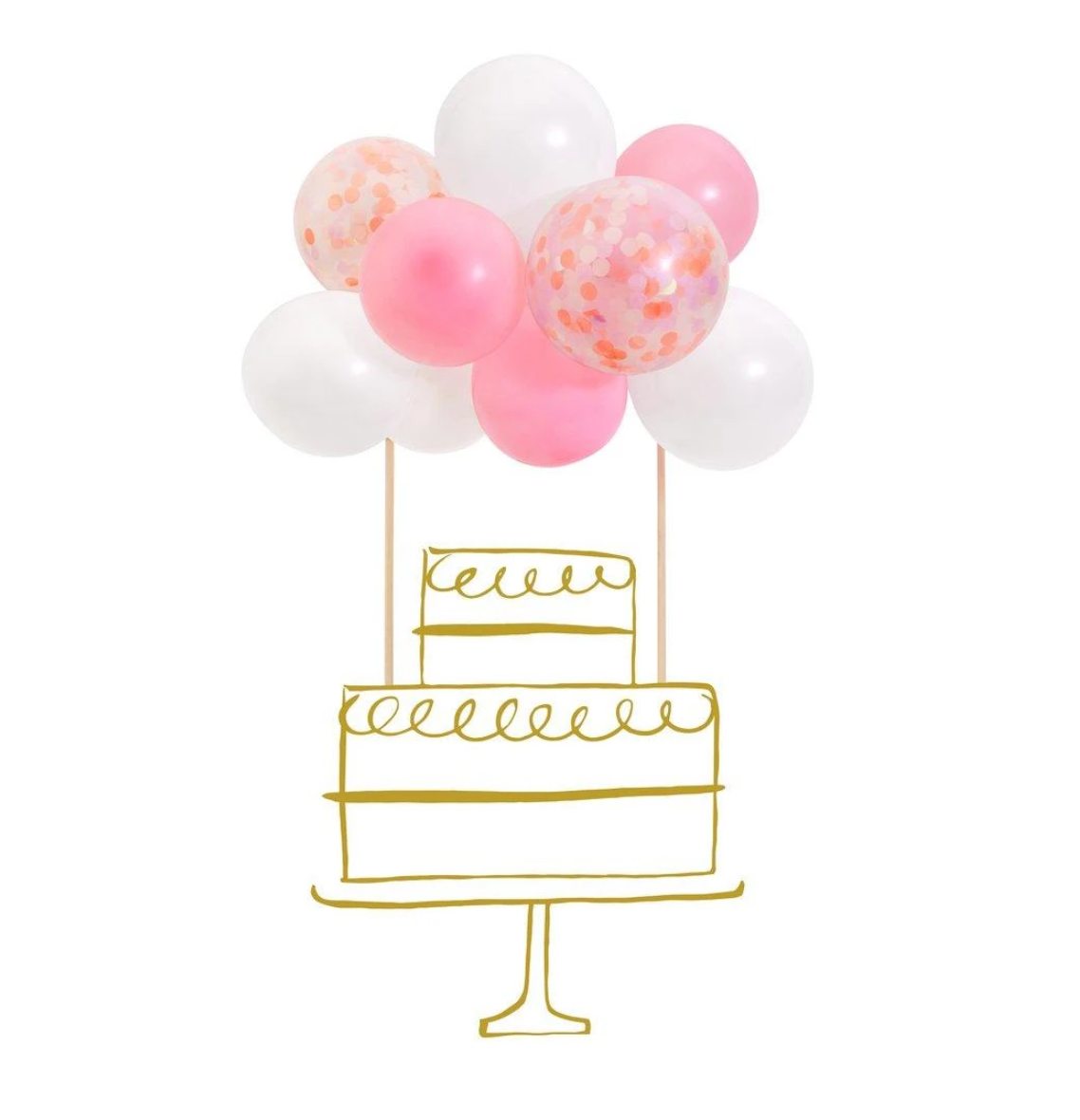 Cake Topper - Arco di palloncini rosa