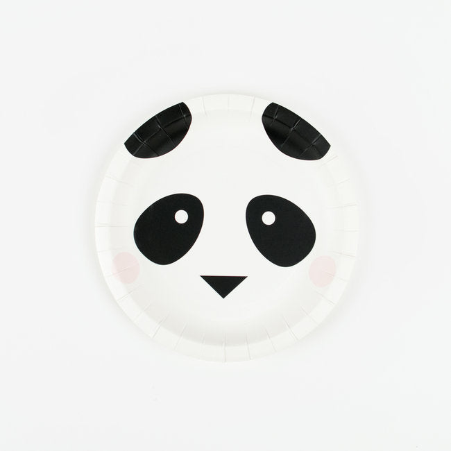 8 piatti in carta - stampa panda