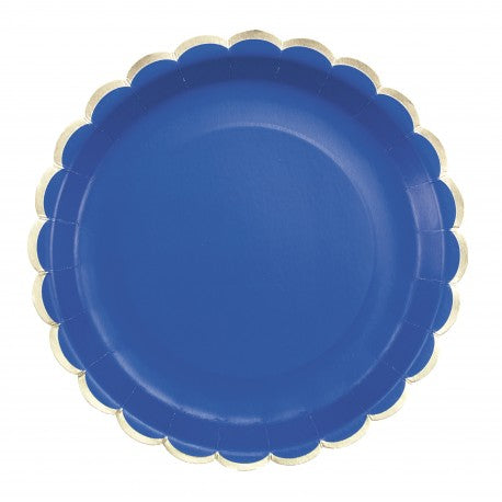 8 piatti in carta - blu intenso