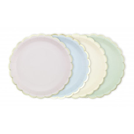 8 piatti in carta - pastello 4 colori