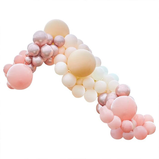 arco di palloncini - rosa pastello e nudo