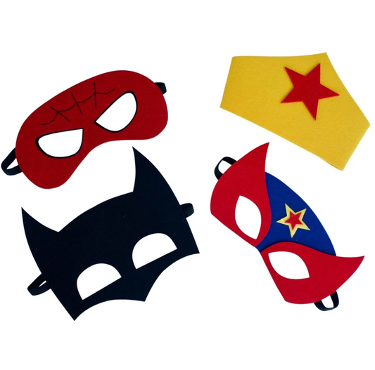 4 maschere in feltro - super hero