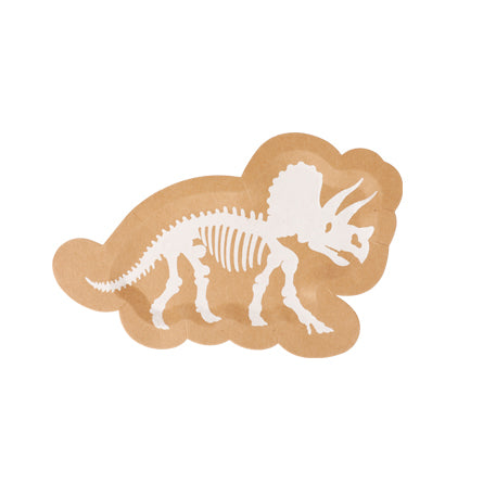 8 piatti in carta - scheletro dinosauro
