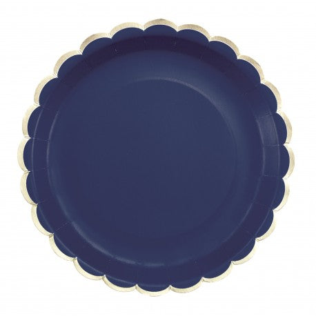 8 piatti in carta - blu scuro